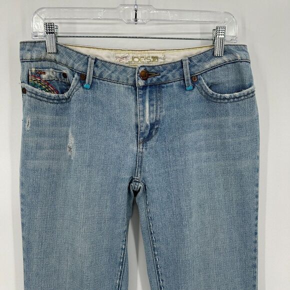 JOE'S JEANS Vintage Series 1971 Light Blue Rainbow Embroidered Flare Jeans 27 - Picture 3 of 9